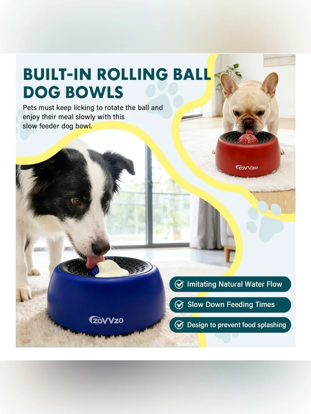 Blue Slow-Feed Dog Bowl